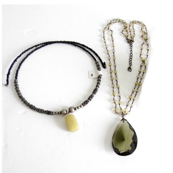 2 pc LOT Necklace Drop + Choker - Picture 1 of 8